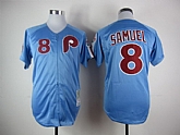 Philadelphia Phillies #8 Juan Samuel 1984 Blue Throwback Jerseys,baseball caps,new era cap wholesale,wholesale hats