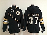 Womens Boston Bruins #37 Patrice Bergeron Black Old Time Hockey Hoodie,baseball caps,new era cap wholesale,wholesale hats
