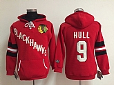 Womens Chicago Blackhawks #9 Bobby Hull Red Old Time Hockey Hoodie,baseball caps,new era cap wholesale,wholesale hats