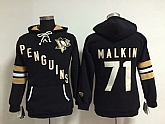 Womens Pittsburgh Penguins #71 Evgeni Malkin Black Old Time Hockey Hoodie,baseball caps,new era cap wholesale,wholesale hats