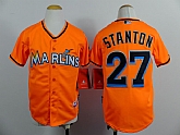 Youth Florida Marlins #27 Mike Stanton Orange Jerseys