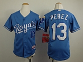 Youth Kansas City Royals #13 Salvador Perez Light Blue Jerseys,baseball caps,new era cap wholesale,wholesale hats