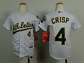 Youth Oakland Athletics #4 Coco Crisp White Jerseys,baseball caps,new era cap wholesale,wholesale hats