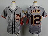 Youth San Francisco Giants #12 Joe Panik Gray SF Jerseys,baseball caps,new era cap wholesale,wholesale hats