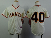 Youth San Francisco Giants #40 Madison Bumgarner Cream Jerseys,baseball caps,new era cap wholesale,wholesale hats