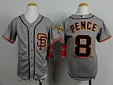 Youth San Francisco Giants #8 Hunter Pence Gray SF Jerseys,baseball caps,new era cap wholesale,wholesale hats