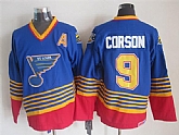 St. Louis Blues #9 Shayne Corson 1995 Blue Throwback CCM Jerseys,baseball caps,new era cap wholesale,wholesale hats