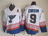 St. Louis Blues #9 Shayne Corson 1995 White Throwback CCM Jerseys,baseball caps,new era cap wholesale,wholesale hats