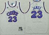 Cleveland Cavaliers #23 LeBron James CavFanatic White With Blue Swingman Throwback Jerseys,baseball caps,new era cap wholesale,wholesale hats