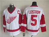 Detroit Red Wings #5 Nicklas Lidstrom White Throwback CCM Jerseys,baseball caps,new era cap wholesale,wholesale hats