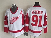 Detroit Red Wings #91 Sergei Fedorov White Throwback CCM Jerseys,baseball caps,new era cap wholesale,wholesale hats
