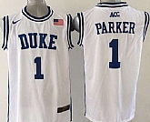 Duke Blue Devils #1 Jabari Parker 2015 White Round Collar Jerseys,baseball caps,new era cap wholesale,wholesale hats