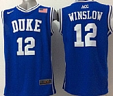 Duke Blue Devils #12 Justise Winslow 2015 Blue Round Collar Jerseys,baseball caps,new era cap wholesale,wholesale hats