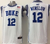 Duke Blue Devils #12 Justise Winslow 2015 White Round Collar Jerseys,baseball caps,new era cap wholesale,wholesale hats