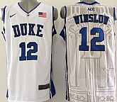 Duke Blue Devils #12 Justise Winslow White Jerseys,baseball caps,new era cap wholesale,wholesale hats