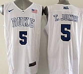 Duke Blue Devils #5 Tyus Jones 2015 White Jerseys,baseball caps,new era cap wholesale,wholesale hats