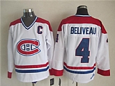 Montreal Canadiens #4 Jean Beliveau White V-Neck Throwback CCM Jerseys,baseball caps,new era cap wholesale,wholesale hats