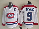 Montreal Canadiens #9 Maurice Richard White V-Neck Throwback CCM Jerseys,baseball caps,new era cap wholesale,wholesale hats