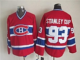 Montreal Canadiens #93 Stanley Cup Red V-Neck Throwback CCM Jerseys,baseball caps,new era cap wholesale,wholesale hats