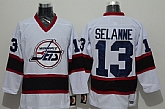 Winnipeg Jets #13 Teemu Selanne White Throwback CCM Jerseys,baseball caps,new era cap wholesale,wholesale hats