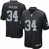 Nike Oakland Raiders #34 Bo Jackson Black Game Jerseys,baseball caps,new era cap wholesale,wholesale hats