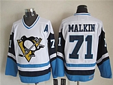 Pittsburgh Penguins #71 Evgeni Malkin White With Blue Throwback CCM Jerseys,baseball caps,new era cap wholesale,wholesale hats