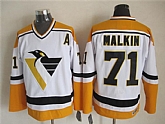 Pittsburgh Penguins #71 Evgeni Malkin White With Yellow Throwback CCM Jerseys,baseball caps,new era cap wholesale,wholesale hats