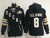 Womens Anaheim Ducks #8 Teemu Selanne Black Old Time Hockey Hoodie,baseball caps,new era cap wholesale,wholesale hats