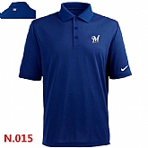 Nike Milwaukee Brewers 2014 Players Performance Polo Shirt-Blue
