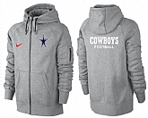 Men Dallas Cowboys Team Logo Full Zip NFL Hoodie (10),baseball caps,new era cap wholesale,wholesale hats