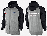 Men Seattle Seahawks Team Logo Full Zip NFL Hoodie (15),baseball caps,new era cap wholesale,wholesale hats
