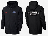 Men Seattle Seahawks Team Logo Full Zip NFL Hoodie (17),baseball caps,new era cap wholesale,wholesale hats