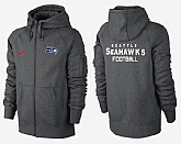 Men Seattle Seahawks Team Logo Full Zip NFL Hoodie (20),baseball caps,new era cap wholesale,wholesale hats
