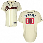 Customized Atlanta Braves Baseball Jersey-Women's Stitched Alternate Cream Cool Base MLB Jersey,baseball caps,new era cap wholesale,wholesale hats