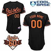 Customized Baltimore Orioles MLB Jersey-Men's Stitched Alternate Black Cool Base Commemorative 60th Patch Jersey,baseball caps,new era cap wholesale,wholesale hats