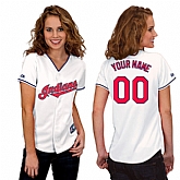 Customized Cleveland Indians Baseball Jersey-Women's Stitched Home White Cool Base MLB Jersey,baseball caps,new era cap wholesale,wholesale hats