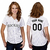 Customized Colorado Rockies Baseball Jersey-Women's Stitched Home White Cool Base MLB Jersey,baseball caps,new era cap wholesale,wholesale hats