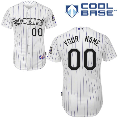 Customized Colorado Rockies MLB Jersey-Men's Stitched Home White Cool Base Baseball Jersey