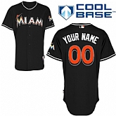 Customized Miami Marlins Baseball Jersey-Women's Stitched Alternate Black Cool Base MLB Jersey,baseball caps,new era cap wholesale,wholesale hats