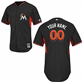 Customized Miami Marlins Baseball Jersey-Women's Stitched Black Cool Base BP MLB Jersey,baseball caps,new era cap wholesale,wholesale hats