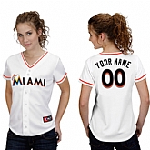 Customized Miami Marlins Baseball Jersey-Women's Stitched Home White Cool Base MLB Jersey,baseball caps,new era cap wholesale,wholesale hats