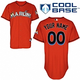 Customized Miami Marlins MLB Jersey-Men's Stitched Alternate Orange Cool Base Baseball Jersey,baseball caps,new era cap wholesale,wholesale hats