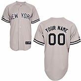 Customized New York Yankees Baseball Jersey-Women's Stitched Replica Gray Road MLB Jersey,baseball caps,new era cap wholesale,wholesale hats