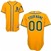 Customized Oakland Athletics Baseball Jersey-Women's Stitched Yellow Cool Base MLB Jersey,baseball caps,new era cap wholesale,wholesale hats