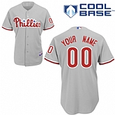 Customized Philadelphia Phillies MLB Jersey-Men's Stitched Road Gray Cool Base Baseball Jersey,baseball caps,new era cap wholesale,wholesale hats