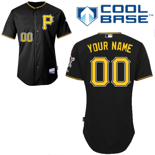 Customized Pittsburgh Pirates MLB Jersey-Men's Stitched Alternate Black Cool Base Baseball Jersey