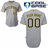 Customized Pittsburgh Pirates MLB Jersey-Men's Stitched Road Gray Cool Base Baseball Jersey,baseball caps,new era cap wholesale,wholesale hats