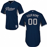 Customized San Diego Padres Baseball Jersey-Women's Stitched 2014 Road Dark Blue Cool Base BP MLB Jersey,baseball caps,new era cap wholesale,wholesale hats