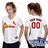 Customized St. Louis Cardinals Baseball Jersey-Women's Stitched Home White Cool Base World Series MLB Jersey,baseball caps,new era cap wholesale,wholesale hats