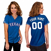 Customized Texas Rangers Baseball Jersey-Women's Stitched 2014 Alternate Blue MLB Jersey,baseball caps,new era cap wholesale,wholesale hats